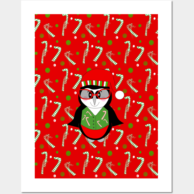 A COOL Christmas Penguin Wall Art by SartorisArt1